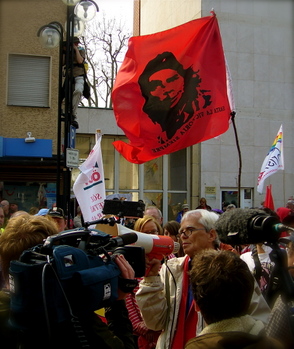 Christian bei der Demo in Kehl; aufgenommen von Jörg Lang