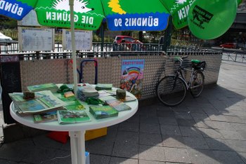 Wahlkampfstände im ganzen Bezirk