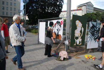 Sprayaktion gegen Thor Steinar in Friedrichshain